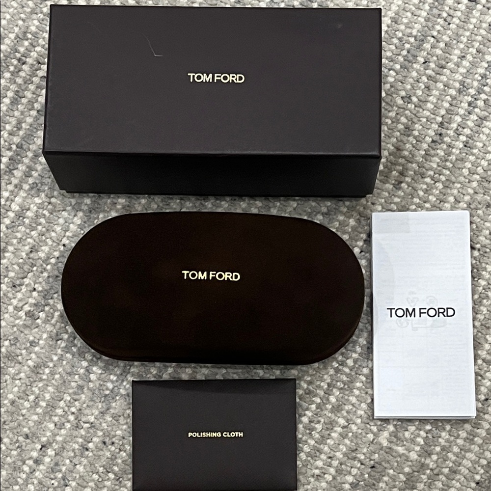 TOM FORD Sunglasses Box, Velvet Case, Polishing Cloth and Paperwork